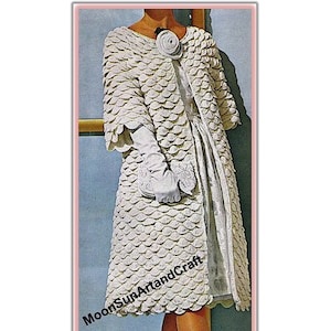 1960's Elegant Crochet Coat Pattern PDF