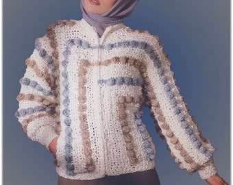 Vintage Geometric Women's Jacket Crochet Pattern