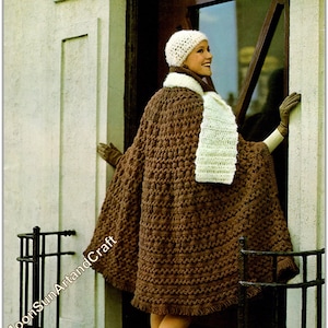 Dames Cape Haarspeld Kant Haakpatroon / Vintage Cape Haakpatroon
