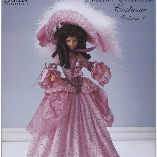 Vintage Style Barbie Dress Crochet Pattern 008 / Fashion Doll Dress Crochet Pattern