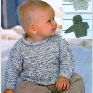 Maglione lavorato a maglia per bambini, modello di cardigan con cappuccio / Maglione per bambini