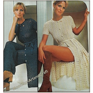 Vintage zomerjas, broek en kort haakpatroon voor dames