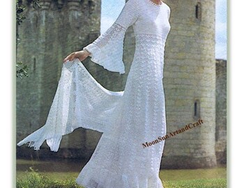 Enchanting Crochet Wedding Dress Pattern/ Retro Maxi Dress Pattern / Crochet Dress Pattern