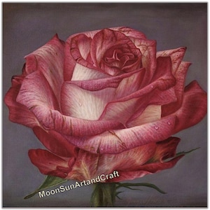 Red Rose DIY Chart Counted Cross Stitch Pattern