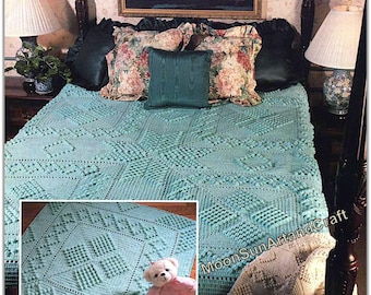 Vintage Popcorn Blanket  Crochet Pattern