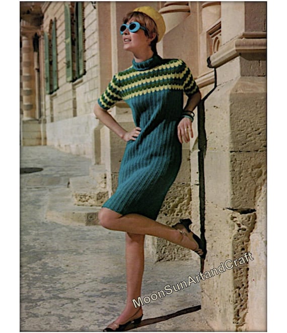 Women's Short Sleeve Sweater Dress Knitting Pattern