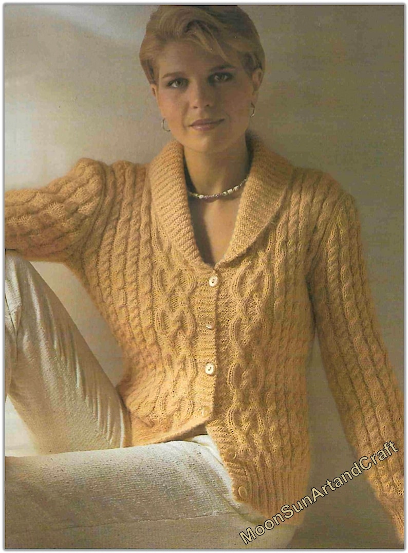 Women's Button up Shawl Collar Cardigan Knitting Pattern - Etsy