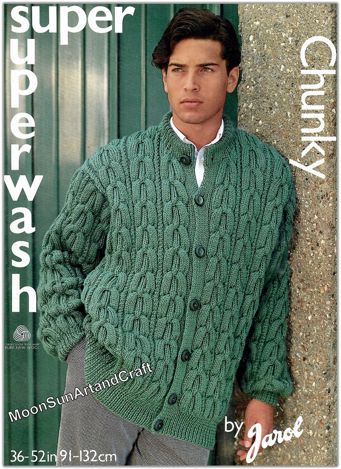 Cable Cardigan Men's Jacket Chunky Cable Cardigan Men's Jacket Knitting Pattern Etsy