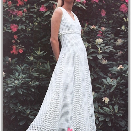 Vintage Style Summer Maxi Dress Crochet Pattern / Crochet Dress Pattern (English) / Women's Dress Crochet Pattern