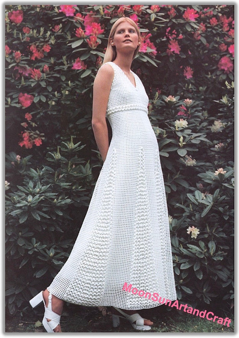 Vintage Style Summer Maxi Dress Crochet Pattern / Crochet Dress Pattern English image 1