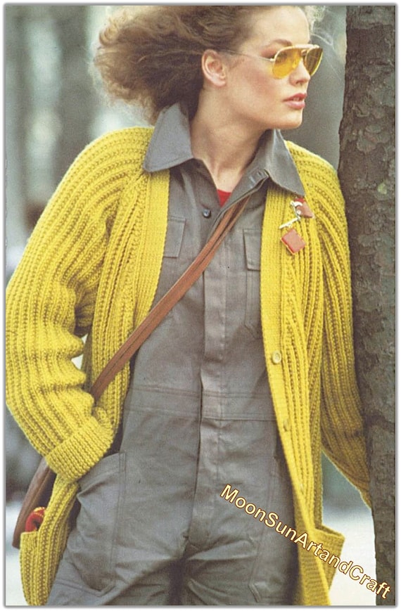 Damen Rippen Longline-Cardigan Strickmuster