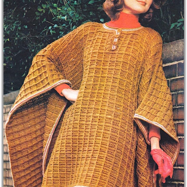 Vintage Style Women's Poncho Crochet Pattern