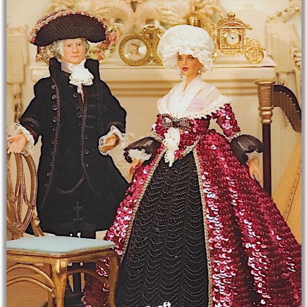 Vintage Beaded Martha Washington Barbie Costume Crochet Pattern