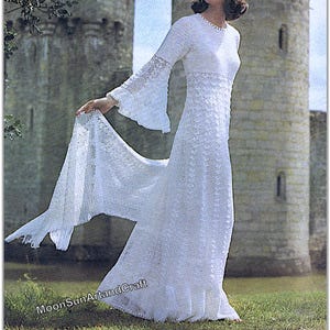 Enchanting Crochet Wedding Dress Pattern/ Retro Maxi Dress Pattern / Crochet Dress Pattern