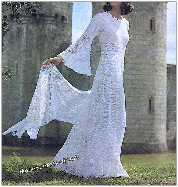 Enchanting Crochet Wedding Dress Pattern/ Retro Maxi Dress Pattern / Crochet Dress Pattern
