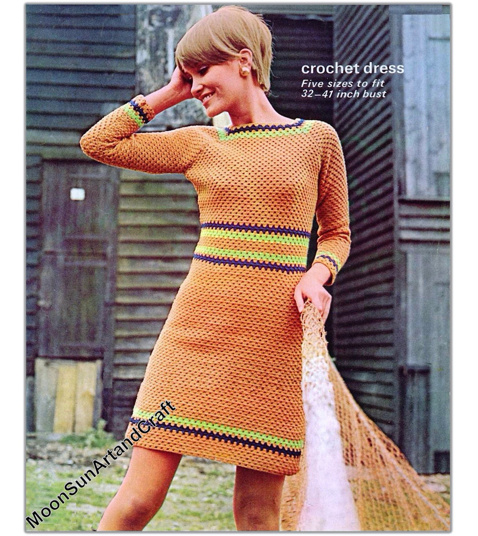 AMERI CROCHET RAGLAN LONG DRESS