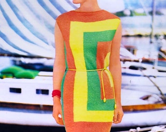 Sleeveless Color Block Dress Knitting Pattern