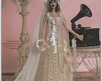 Vintage Beaded Barbie Wedding Dress Crochet Pattern