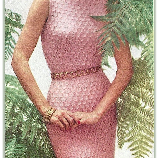 Vintage Elegant Style Women Dress Knitting Pattern