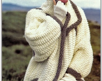 Women's Chunky Coat Knitting Pattern (English)