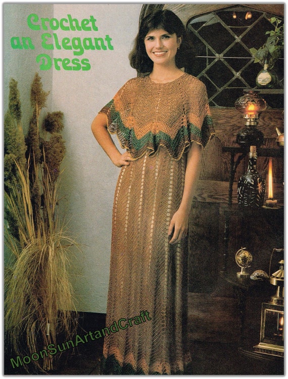 Ladies Maxi Chevron Dress Crochet Pattern