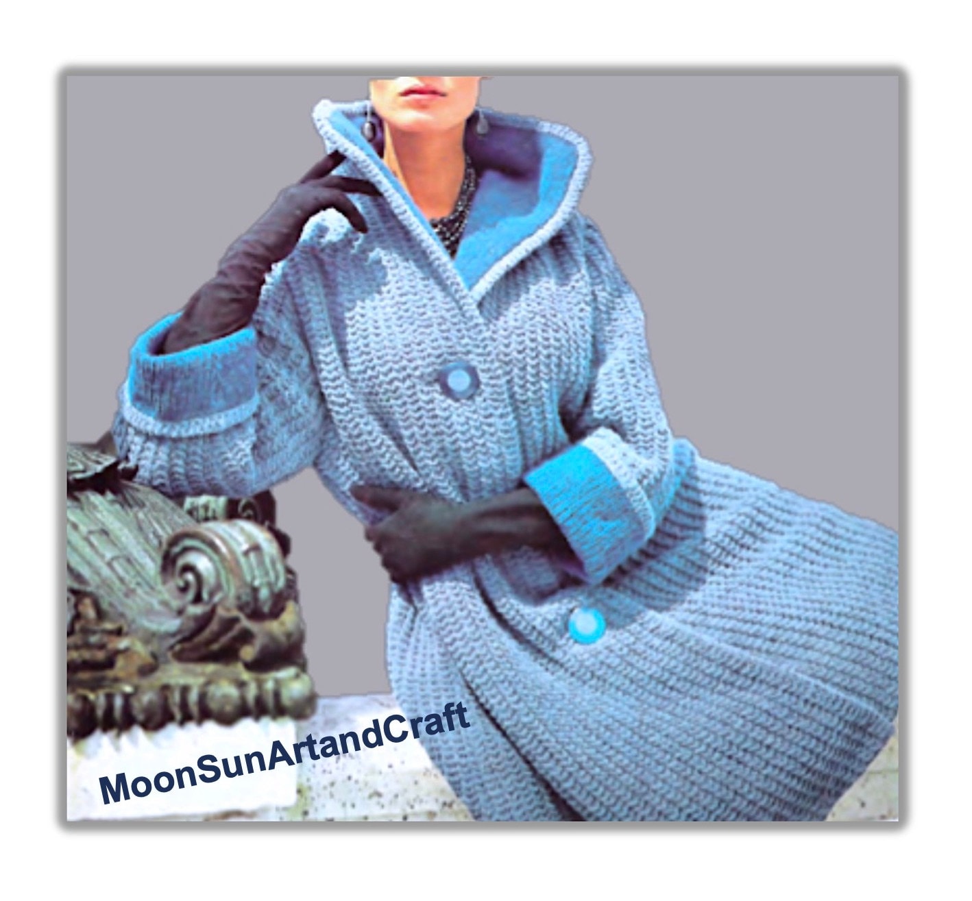 Elegant Vintage Coat Knitting Pattern Etsy