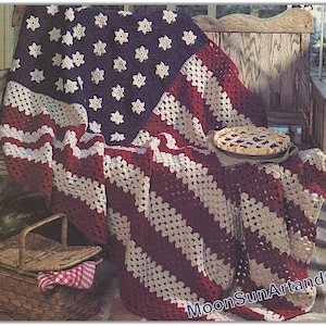 American Flag Crochet Pattern / American Flag Afghan Crochet Pattern