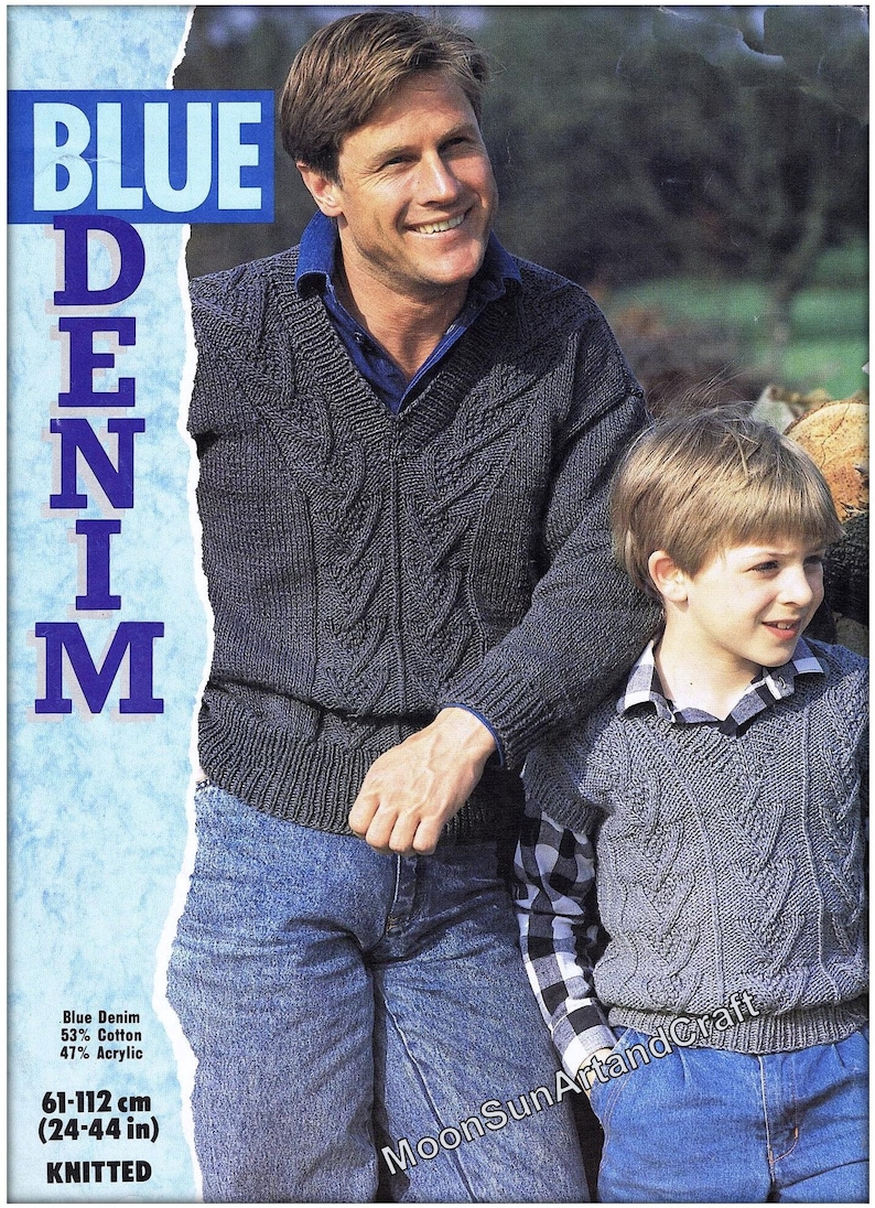 Father Son Pattern Father and Son Sweater Knitting Pattern / Sleeveless Sweater Knitting ...
