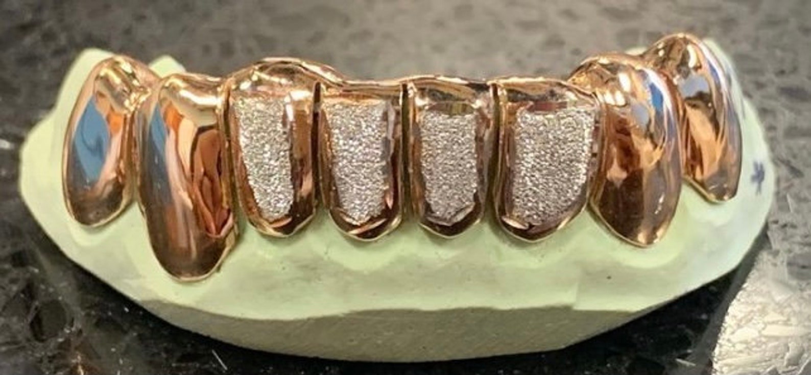 Custom Grillz 8pc deep cut Diamond dust solid Etsy