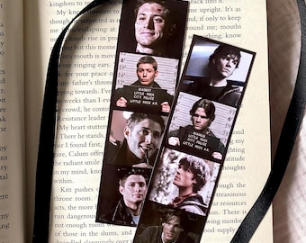 Marcapáginas de SUPERNATURAL Dean Winchester, marcapáginas de Sam Winchester, regalo para lectores, regalos de la serie de televisión Supernatural Castiel cumpleaños supernatural