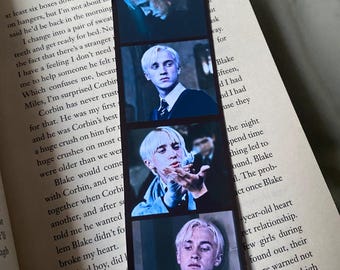Marcapáginas de Draco, marcapáginas hechos a mano, regalos para amantes de los libros, regalos de Slytherin, marcapáginas de Hogwarts Draco, regalo de cumpleaños para amantes de los libros Malfoy