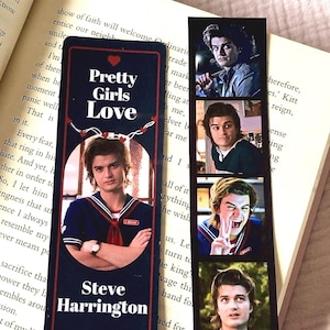 Marque-pages STEVE HARRINGTON Stranger Things, cadeaux Stranger Things. Cadeaux pour les lecteurs, Joe Keery, signets, Steve Harrington cadeaux d'anniversaire