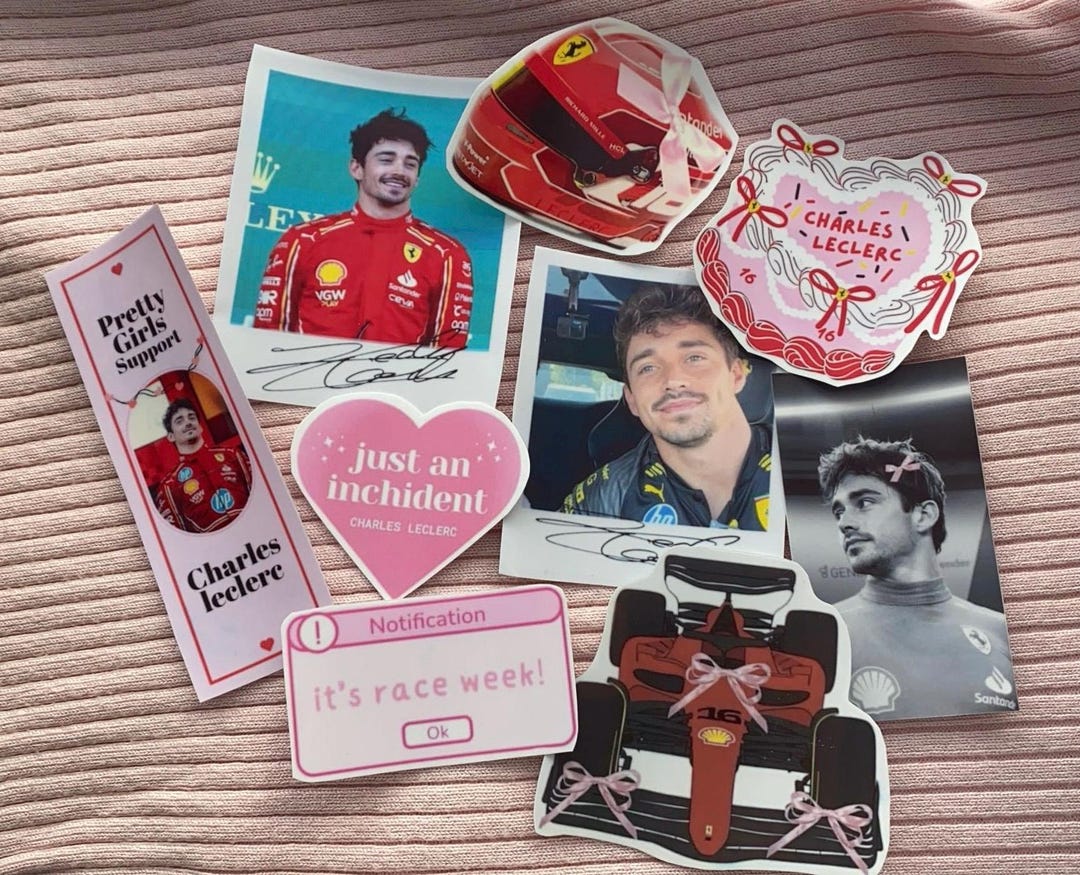 Charles Leclerc Sticker Set, F1 Stickers, Girly F1 Stickers, Coquette ...