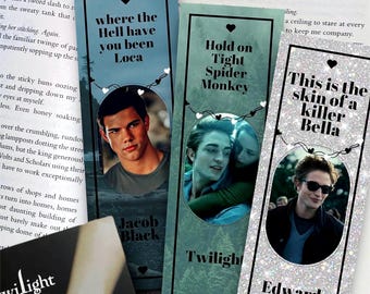 Marcapáginas de Crepúsculo, Edward Cullen, marcapáginas de Jacob Black Regalos de la saga Crepúsculo, regalos para lectores Marcapáginas Regalos de cumpleaños de Crepúsculo