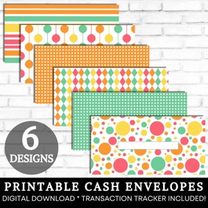 Cash Envelopes Printable, Cash Stuffing, Bright Neon Geometric Money Envelopes, Paycheck Budget Envelopes Sinking Funds, INSTANT DOWNLOAD