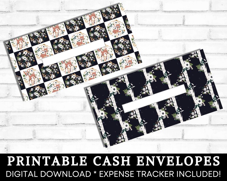 Printable Cash Envelopes Cash Stuffing Cute Vintage Forest Etsy