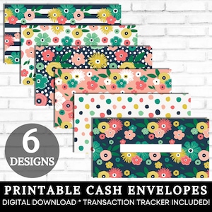 Printable Cash Envelopes, Cash Stuffing, Retro Spring Flowers Money Envelopes, Paycheck Budget Envelopes, Sinking Funds DIGITAL DOWNLOAD