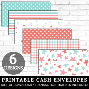 Printable Cash Envelopes, Cash Stuffing, Cute Stars and Plaid Money Envelopes, Paycheck Budget Envelopes, Sinking Funds, DIGITAL DOWNLOAD