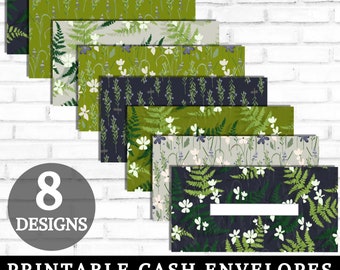 Printable Cash Envelopes, Cash Stuffing, Fern Greenery Floral Money Envelopes, Paycheck Budget Envelopes, Sinking Funds, DIGITAL DOWNLOAD