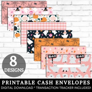 Printable Cash Envelopes, Cash Stuffing, Cute Halloween Ghosts Money Envelopes, Paycheck Budget Envelopes, Sinking Funds, DIGITAL DOWNLOAD