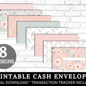 Cash Envelopes Printable, Cash Envelope System, Boho Pastel Flowers ...