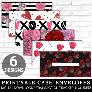Cash Envelopes Printable, Cash Stuffing Envelopes, Cute Valentines Day Designs Money Envelopes, Budget Envelopes Printable, DIGITAL DOWNLOAD