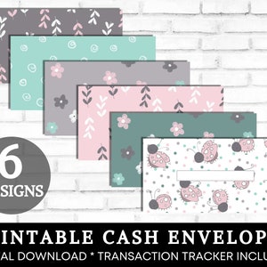 Cash Envelopes Printable, Cash Envelope System, Cute Ladybugs Flowers Cash Envelopes, Budget Envelopes Printable, Set of 6, INSTANT DOWNLOAD image 10