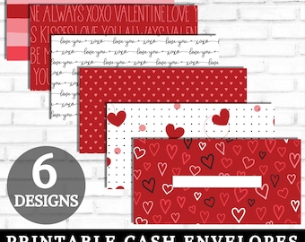 Cash Envelopes Printable, Cash Stuffing, Red Valentines Day Money Envelopes, Budget Envelopes Printable, Budget By Paycheck INSTANT DOWNLOAD