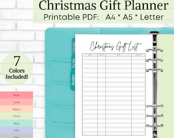 Christmas Gift List Printable, Christmas Shopping List, Gift Giving Planner, Christmas Gift Planner, Christmas Gift Log, US Letter - A4 - A5
