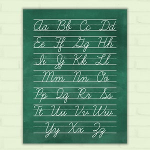 Cursive Alphabet Chart Handwriting Practice Cursive - Etsy UK