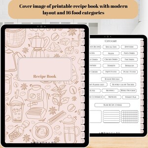Printable Recipe Book | 876-Page Digital and Printable Cookbook with 16 Food Categories | Fun and Practical Kitchen Organizer PDF