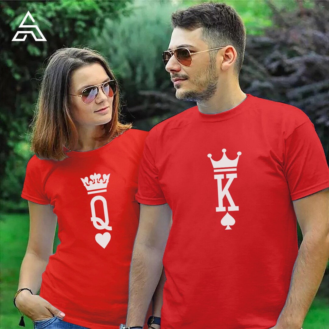 Buy Touch Me Fashions, Lovers Pack, Cotton, King Queen Love Couples D7, Printed, Fullsleeve Roundneck Red T Shirts for Couples