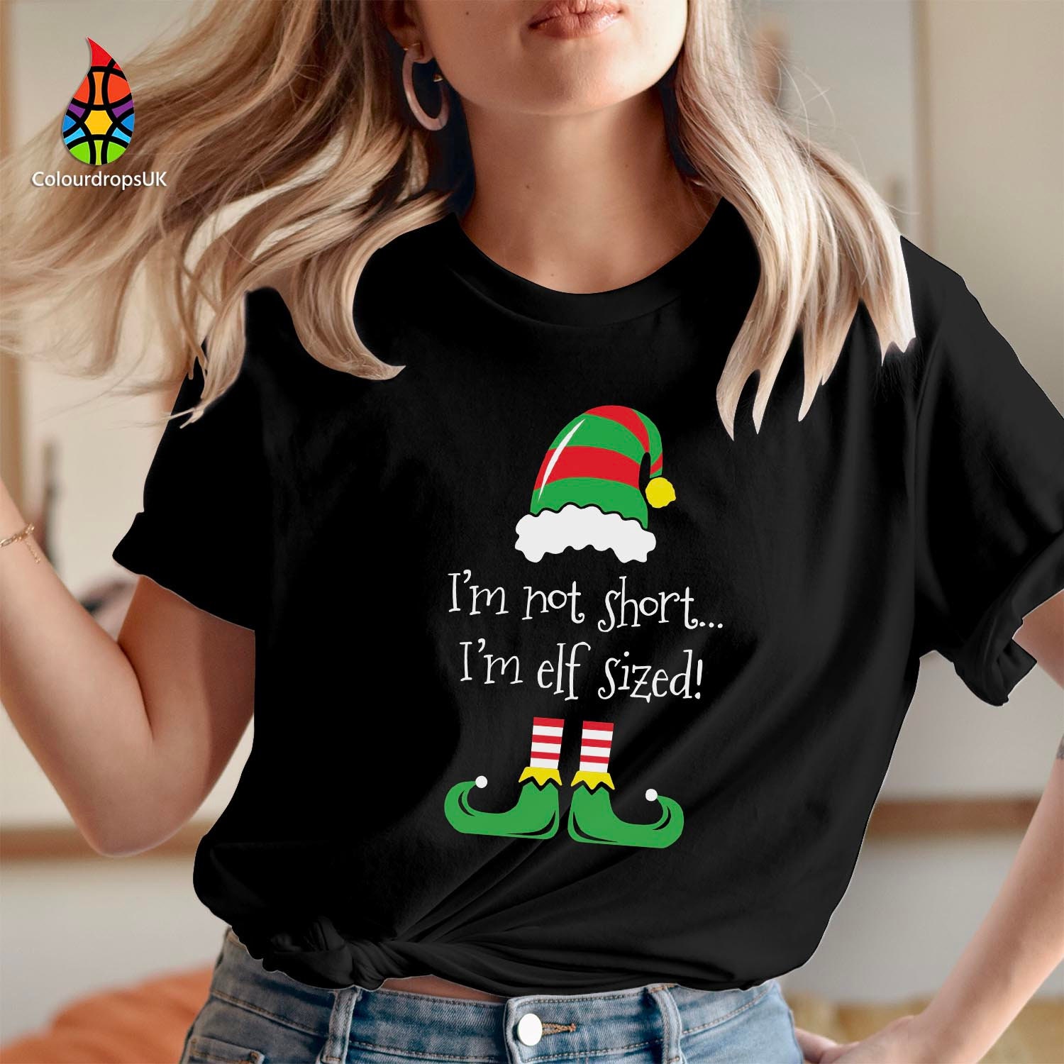 Je ne suis pas court je suis Elf Taille Homme Drôle Noël T-Shirt Cadeau Secret Santa Noël Je ne suis pas court je suis Elf Taille Homme Drôle Noël T-Shirt Cadeau Secret Santa Noël