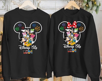 SWEATSHIRT (3203) Familie Urlaub Tour 2024 Sweatshirt Disney Ausflug Urlaub Mickey Minnie Freunde Kind Kinder Männer Frauen Paar Passende Pullover